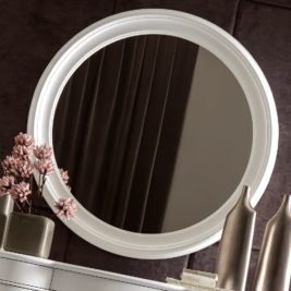 Large Italian Round White Mirror