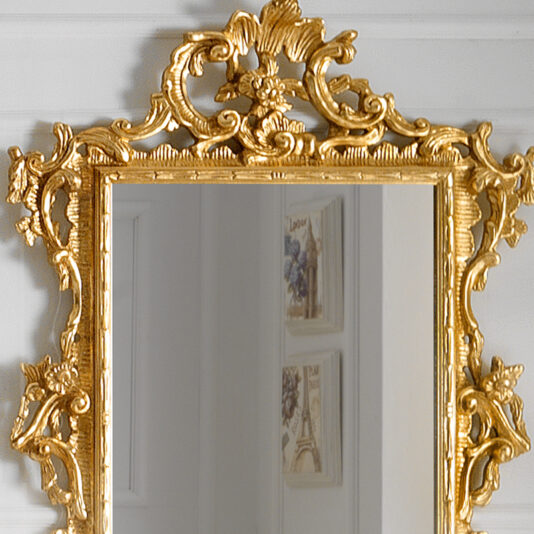 Lavish Gold Leaf Rococo Wall Mirror