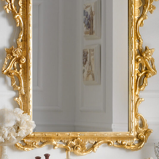 Lavish Gold Leaf Rococo Wall Mirror