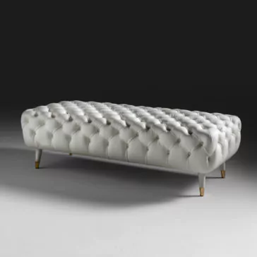 Leather Designer Button Upholstered Bench Leather Designer Button Upholstered Bench