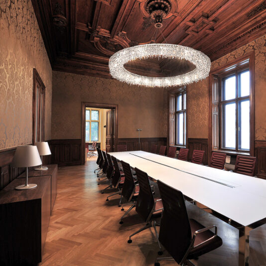 Contemporary Italian Designer Circular Crystal Chandelier