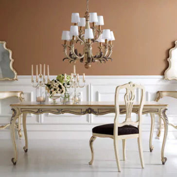 Louis XV Reproduction Rectangular Classic Italian Dining Table Louis XV Reproduction Rectangular Classic Italian Dining Table