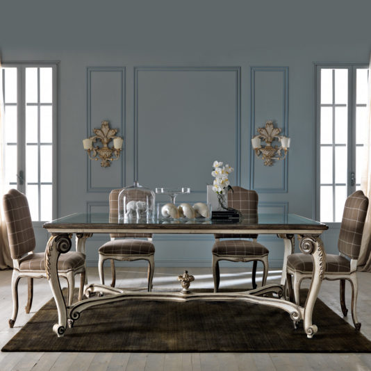 Louis XVI Reproduction Classic Italian Glass Dining Set
