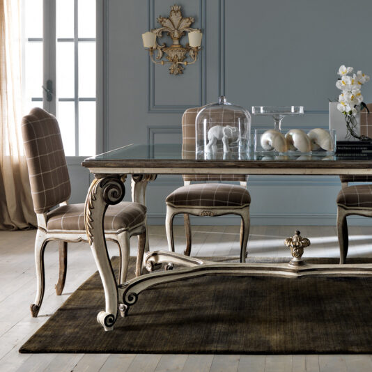 Louis XVI Reproduction Classic Italian Glass Dining Set Louis XVI Reproduction Classic Italian Glass Dining Set