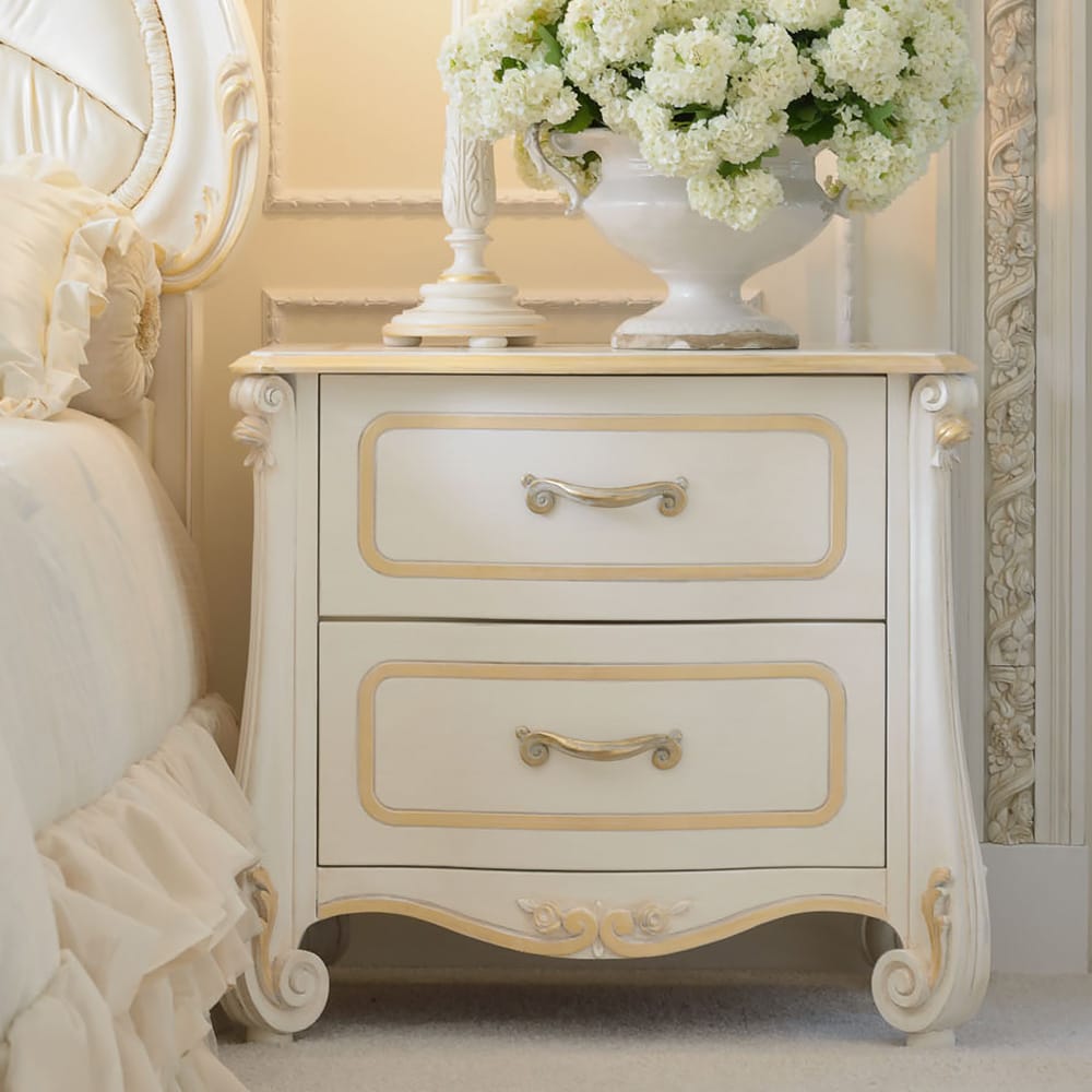 Luxurious Italian Bedside Table With Drawers