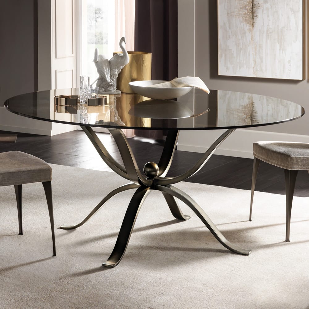 Luxurious Italian Designer Glass Dining Table