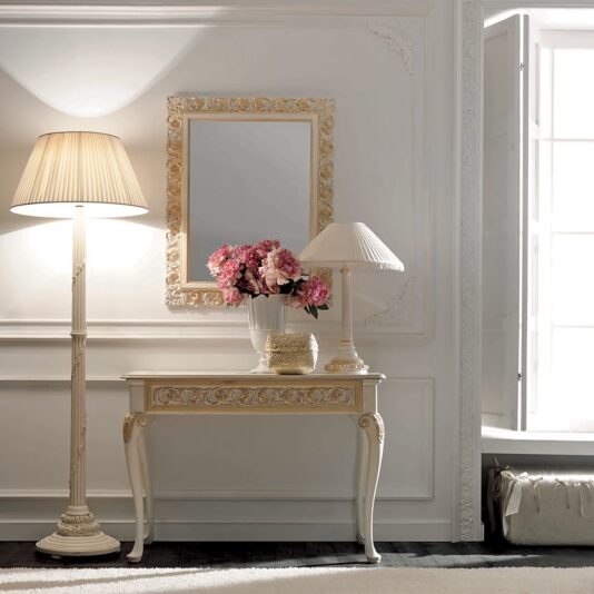 Luxurious Italian Ivory and Gold Rococo Console Table Luxurious Carved Italian Console Table