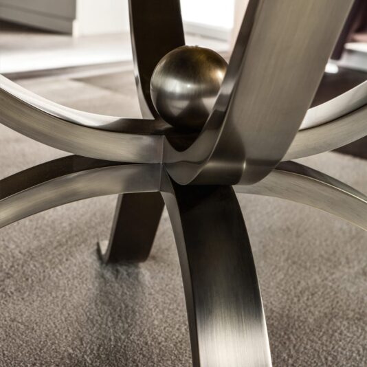 Luxurious Italian Round Glass Dining Table Set
