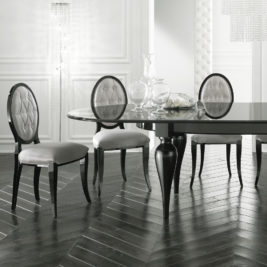 Luxurious Oval Buttoned Upholstered Dining Chair