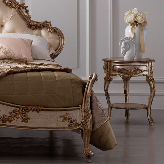 Luxury Antique Silver Rococo Bedside