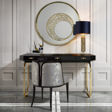 Luxury Art Deco Inspired Designer Round Brass Wall Mirror