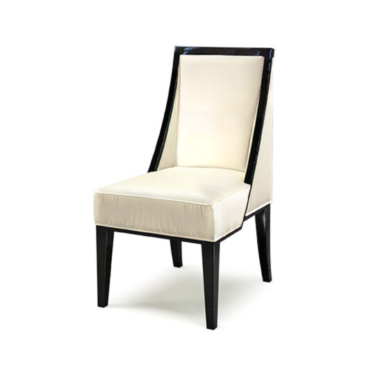 Luxury Black Lacquered Velvet Designer Dining Chair Luxury Black Lacquered Velvet Designer Dining Chair