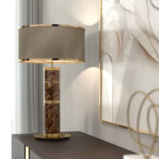 Luxury Designer Emperador Marble Table Lamp Luxury Designer Emperador Marble Table Lamp