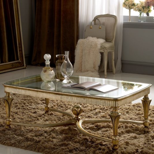 Luxury Designer Italian Classic Glass Coffee Table
