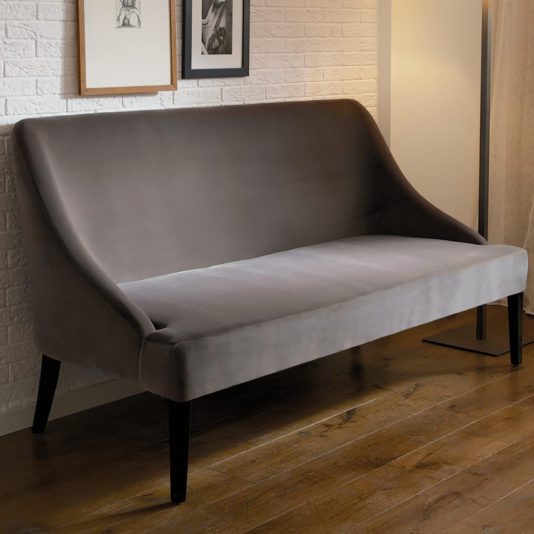 Luxury Designer Italian Grey Velvet Day Sofa