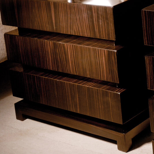 Luxury Ebony Three Drawer Chest