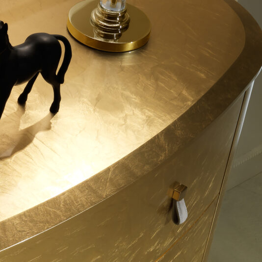 Luxury Italian Designer Gold Leaf Drawers