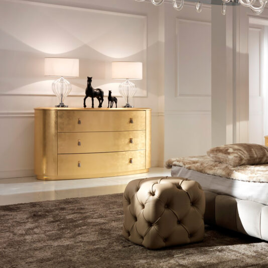 Luxury Italian Designer Gold Leaf Drawers