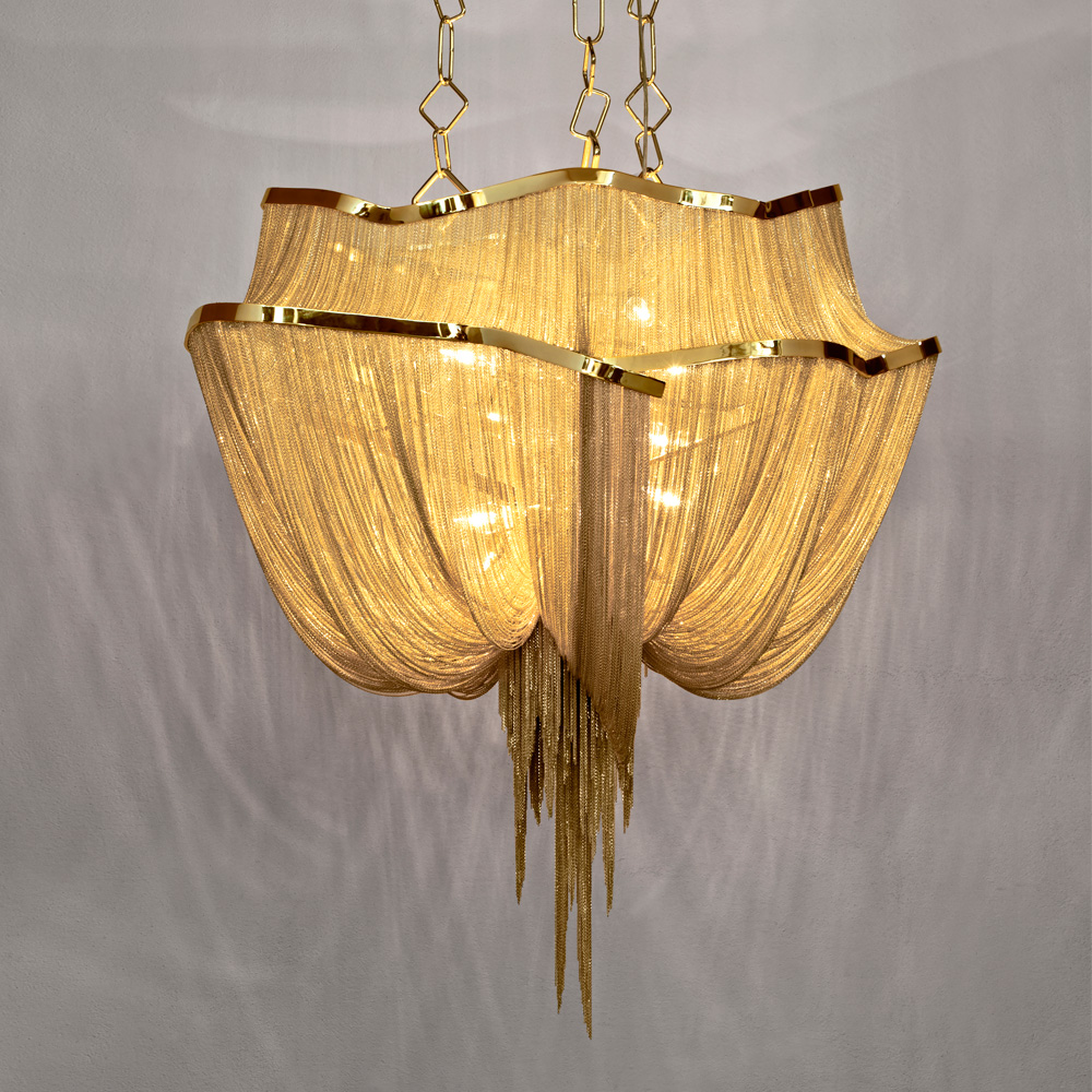 Luxury Gold Plated Chain Chandelier