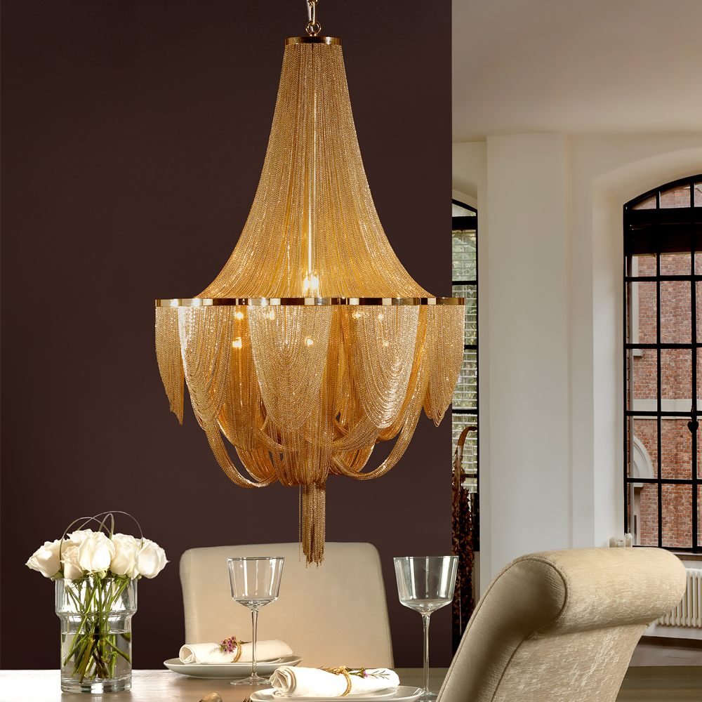 Luxury Gold Plated Empire Style Chandelier