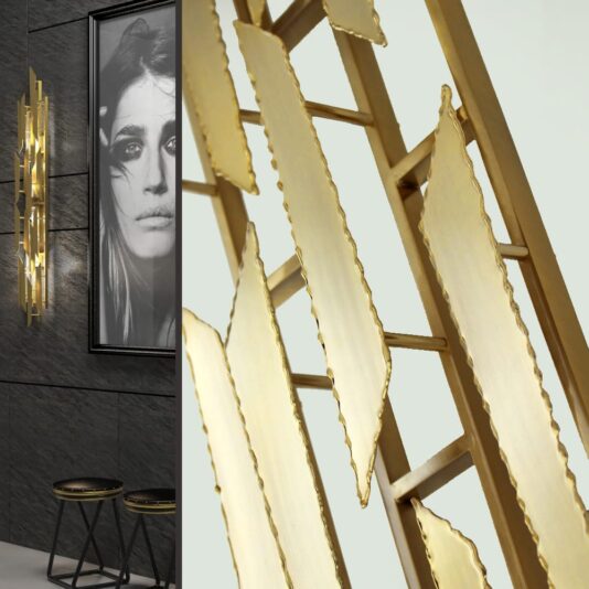 Luxury Italian 24 Carat Gold Plated Contemporary Wall Light
