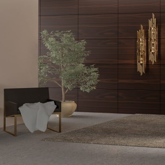 Luxury Italian 24 Carat Gold Plated Contemporary Wall Light