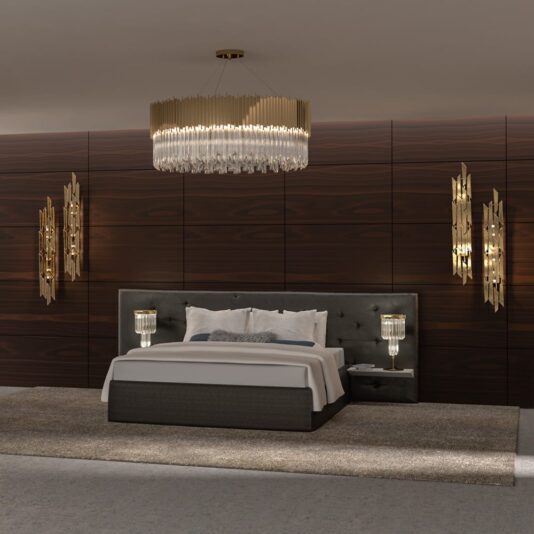 Luxury Italian 24 Carat Gold Plated Contemporary Wall Light