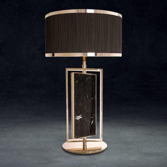 Luxury Black Marquina Marble Table Lamp