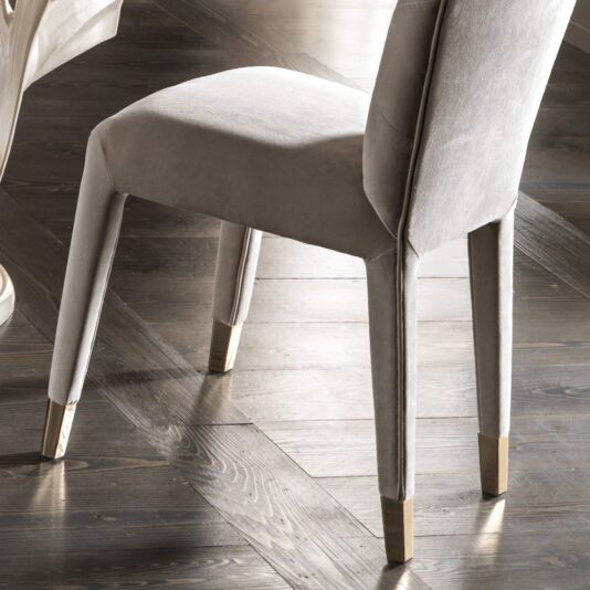 Luxury Italian Button Upholstered Nubuck Dining Chair