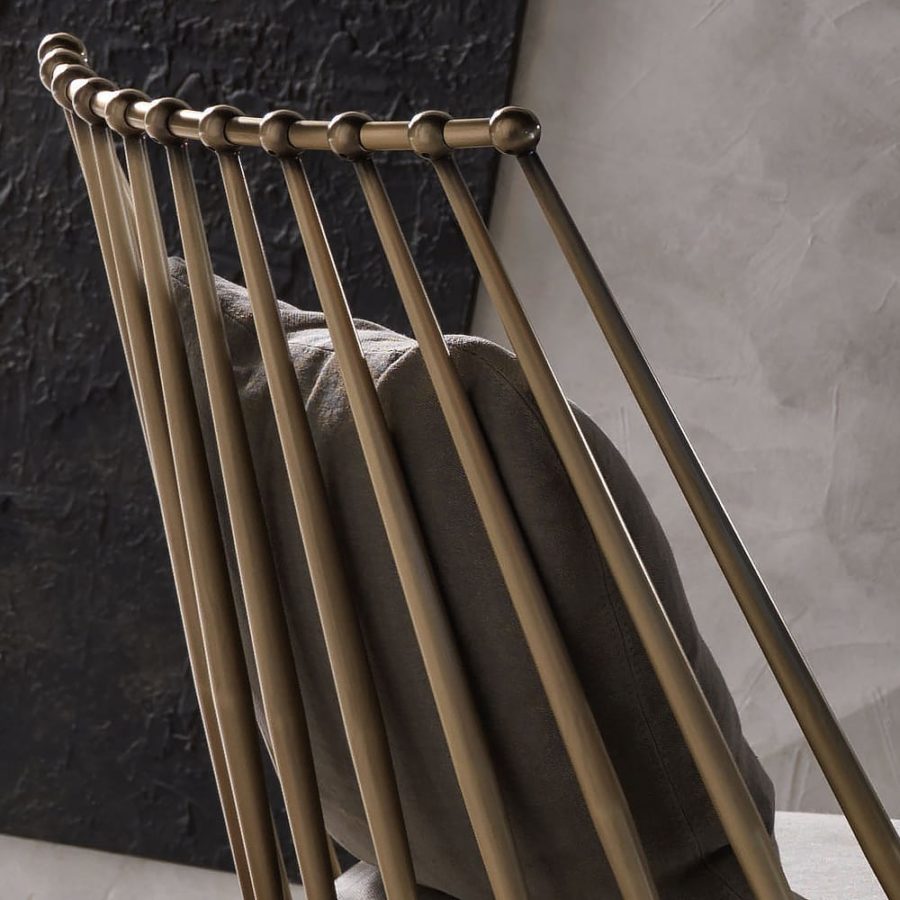 Luxury Italian Designer Brass Rocking Chair - Juliettes Interiors