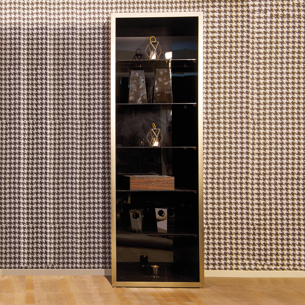 Italian Designer Veneered Glass Display Cabinet