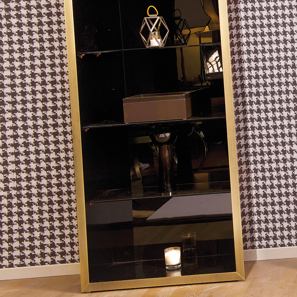 Italian Designer Veneered Glass Display Cabinet