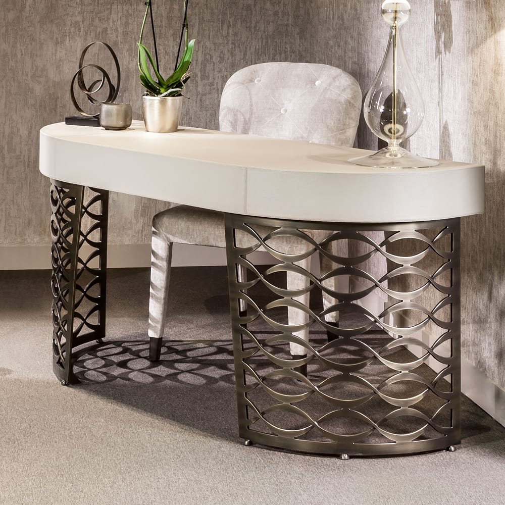 Luxury Italian Designer Bronze Frame Desk
