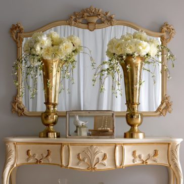 Luxury Italian Designer Classic 3 Drawer Console And Mirror