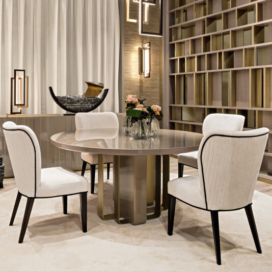 Luxury Italian Round Lacquered Designer Dining Table Luxury Italian Designer Dining Table And Chairs Set