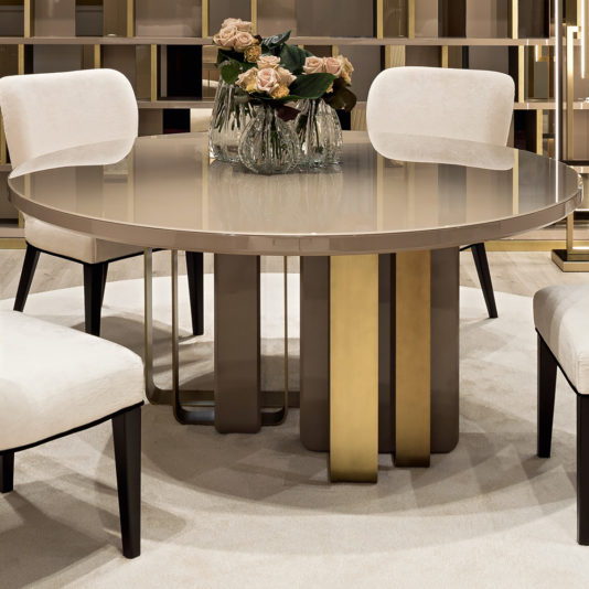 Luxury Italian Round Lacquered Designer Dining Table