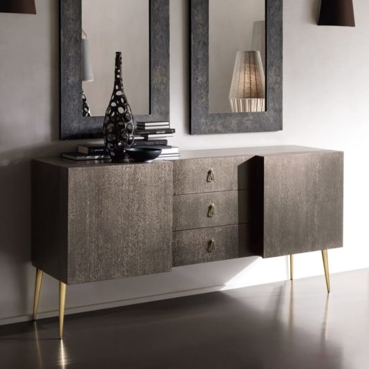 Luxury Italian Designer Oak Veneer Sideboard