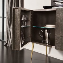 Luxury Italian Designer Oak Veneer Sideboard