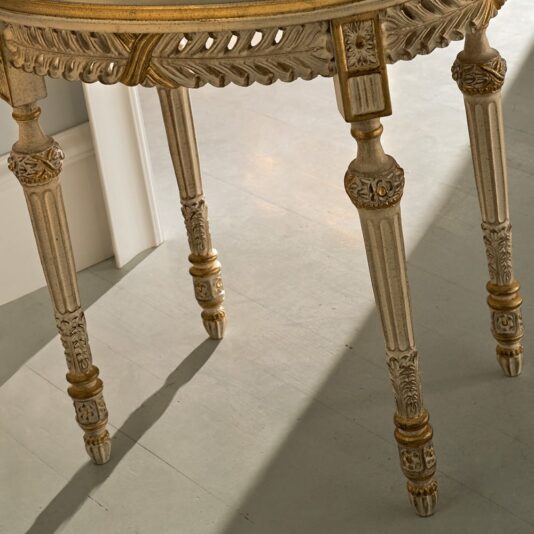 Luxury Italian Designer Oval Marble Side Table