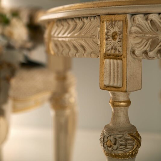 Luxury Italian Designer Oval Marble Side Table