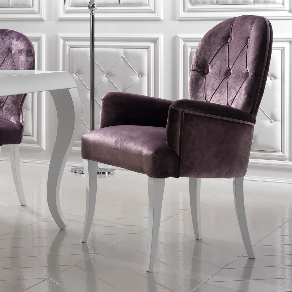 Luxury Italian Designer Velvet Purple Dining Chair