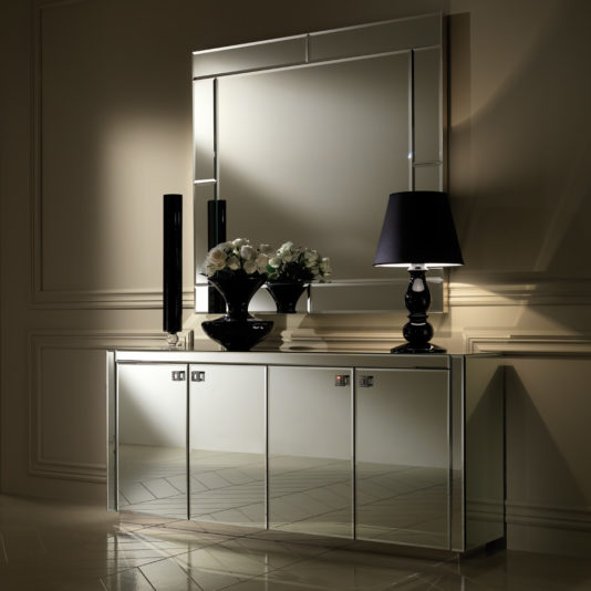 Luxury Italian Designer Venetian Buffet and Mirror