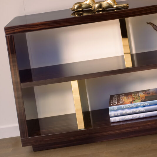 Luxury Italian Ebony Veneered Bookcase
