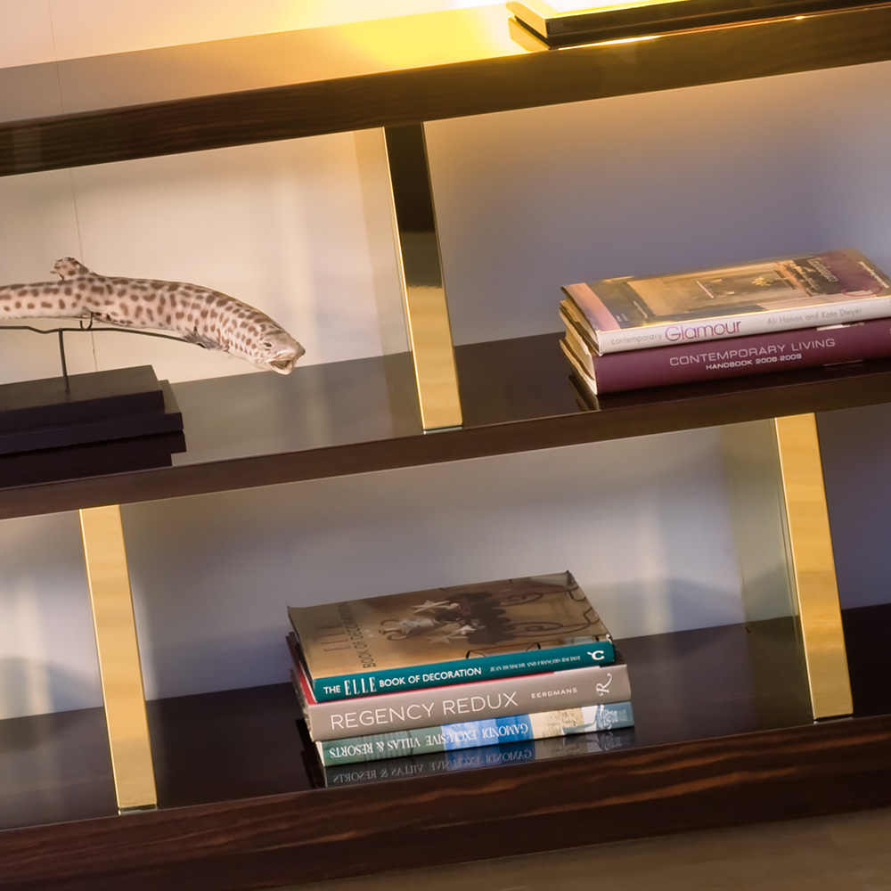 Luxury Italian Ebony Veneered Bookcase
