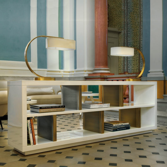 Luxury Italian Ivory Lacquered Bookcase