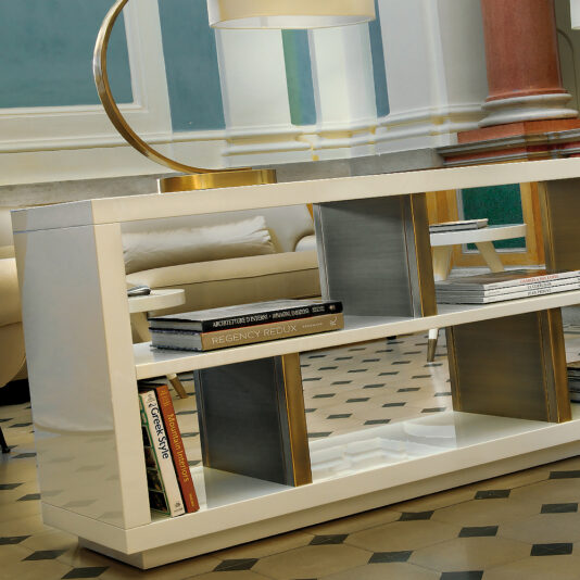 Luxury Italian Ivory Lacquered Bookcase Luxury Italian Ivory Lacquered Bookcase