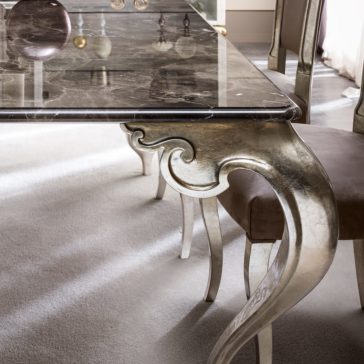 Luxury Italian Marble Champagne Leaf Dining Table And Chairs Set Luxury Italian Marble Champagne Leaf Dining Table And Chairs Set