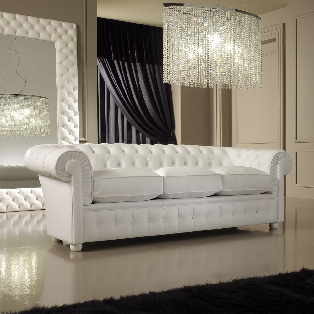 Luxury Italian Premium White Leather Sofa