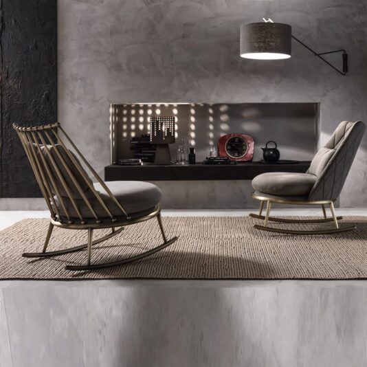 Luxury Italian Quilted Nubuck Leather Rocking Chair Luxury Italian Quilted Nubuck Leather Rocking Chair