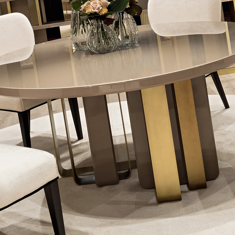 Luxury Italian Round Lacquered Designer Dining Table